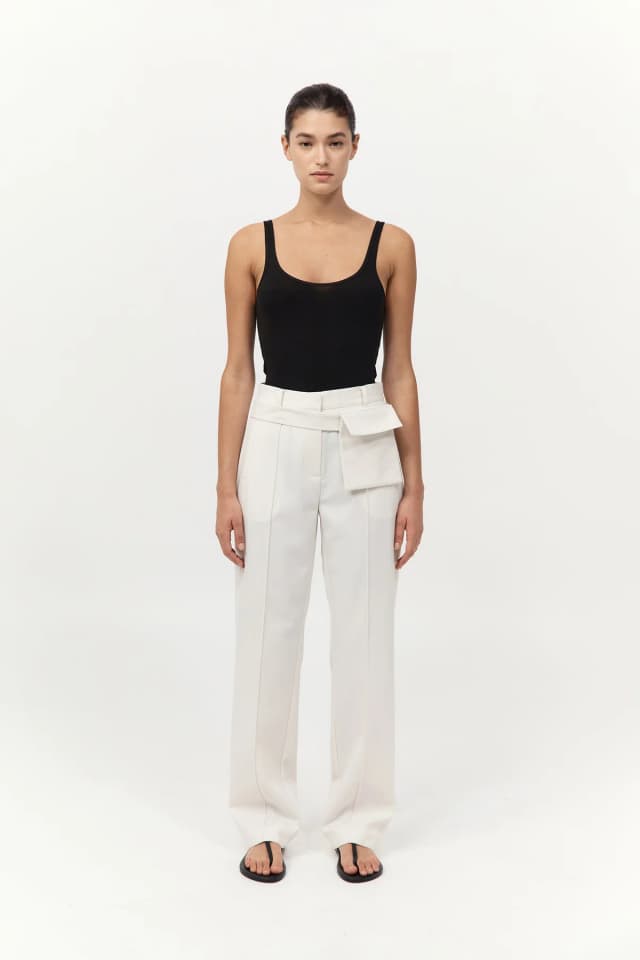 St Agni Organic Cotton Slim Scoop Tank - Jet Black, image 1 of 1 from St. Agni