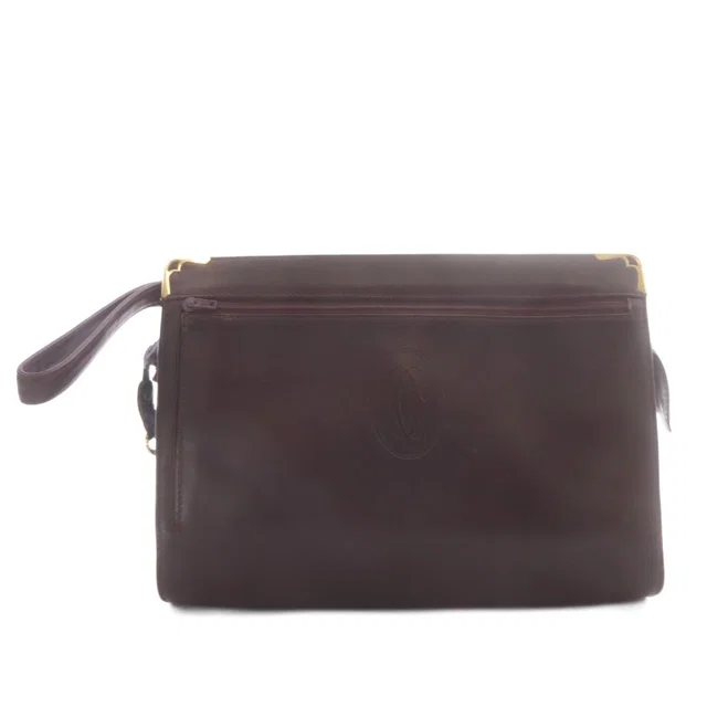 Cartier Must Line Clutch Leather Bordeaux in Burgundy Leather from The Reluxe, photo 1 of 1