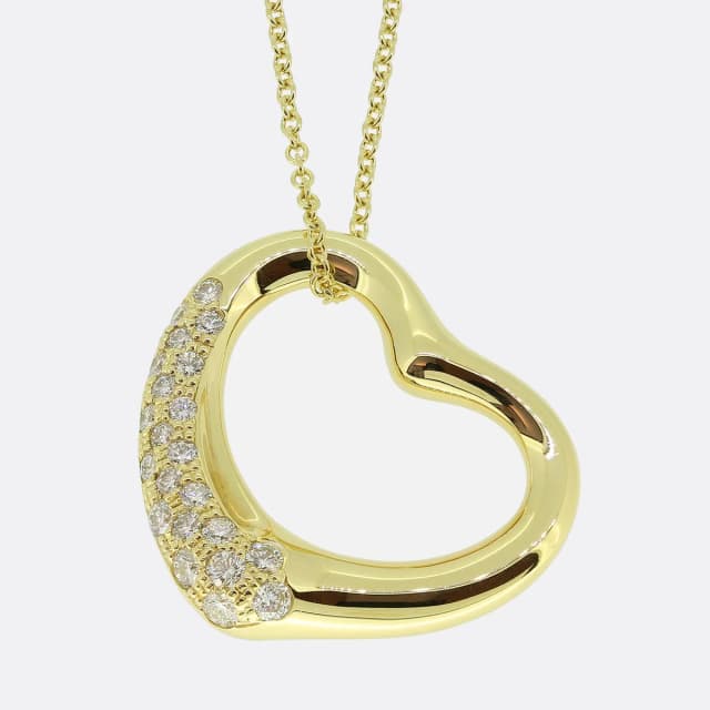 Tiffany & Co. Open Heart Diamond Pendant Necklace from The Vintage Jeweller, photo 1 of 1