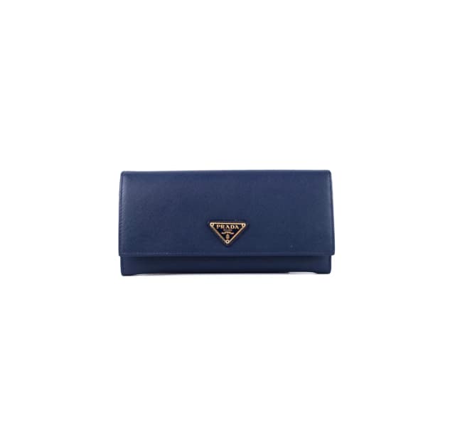 Prada Continental Wallet Navy With Card Holder in Navy Saffiano leather from The Purse Affair, photo 1 of 1