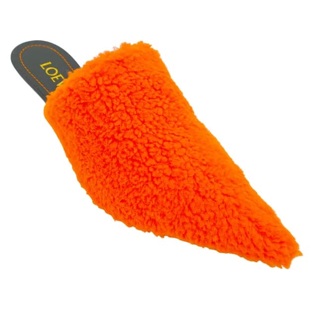 Loewe Neon Orange Dive Shearling Mules in Orange Leather from Clotheshorse Anonymous, photo 1 of 1