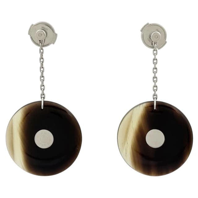 Hermès Buffalo Horn Earrings Swing Series Metal Silver Brown in Brown from The Reluxe, photo 1 of 1