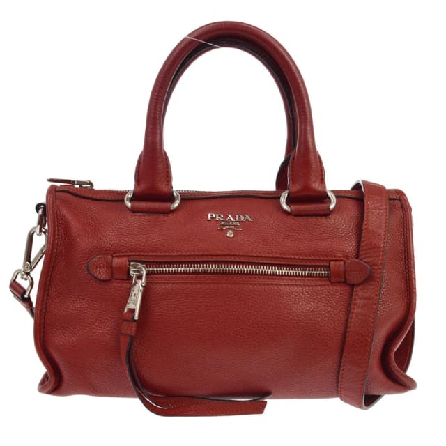 Prada Vitello Daino Boston Bag in Red Leather from Blue Spinach, photo 1 of 1