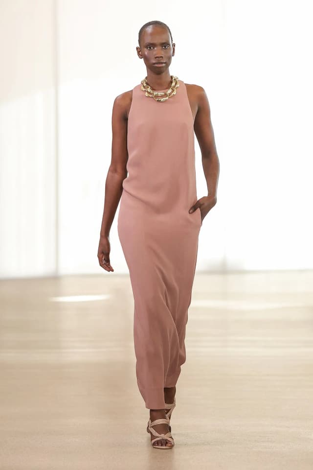 AJE Intrigue Twist Back Midi Dress in CHOCOLATE BROWN, image 1 of 1 from Aje