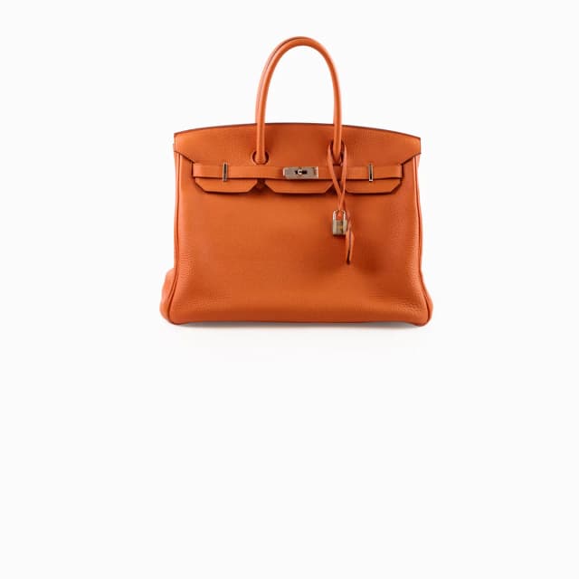 Hermès Birkin 35 Orange PHW - R Square in Orange Clemence leather from The Purse Affair, photo 1 of 1