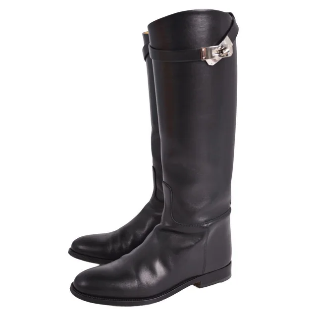 Hermès Boots Long Black in Black Calfskin from The Reluxe, photo 1 of 1