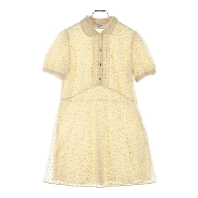 Celine Embroidered Babydoll Mini Dress in Tulle Triomphe Polyester Floral Baby from The Reluxe, photo 1 of 1