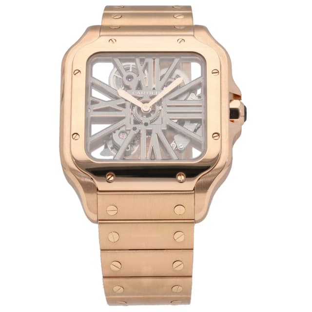 Santos De Cartier Skeleton WHSA0016 40mm Rose Gold Watch in Pink from H&T, photo 1 of 1