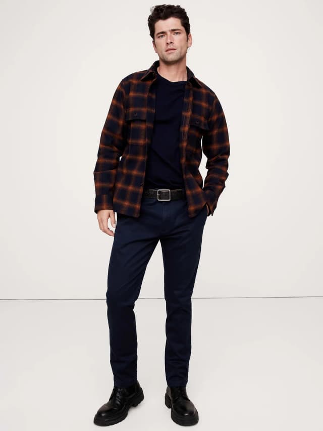 Banana Republic Skinny Rapid Movement Chino in Navy Blue, image 1 of 1 from Banana Republic (Canada)