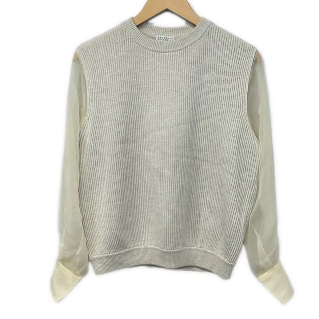 Brunello Cucinelli Long Sleeve Sweater XS Ivory Sheer in White from The Reluxe, photo 1 of 1