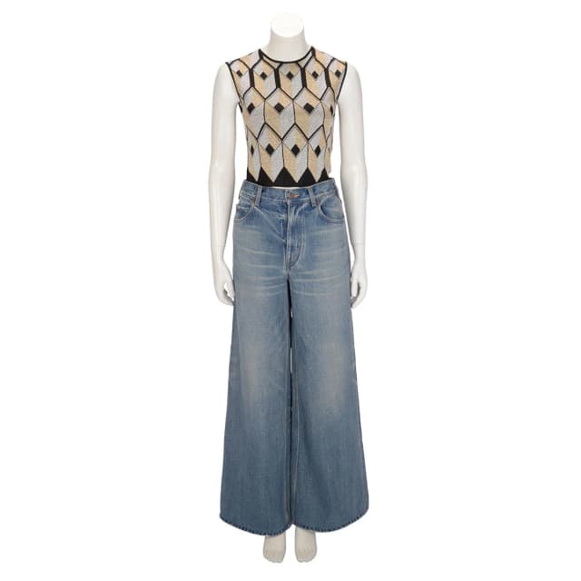 Celine Flared Surf Jeans 28 in Steel Blue Denim from Blue Spinach, photo 1 of 1