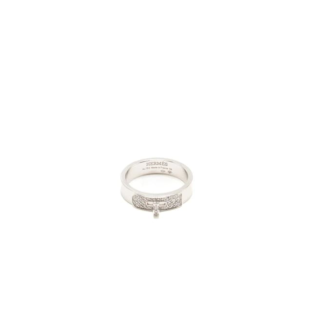 Hermès Size 54 Kelly Ring White Gold Didmonds in White from EMIER, photo 1 of 1