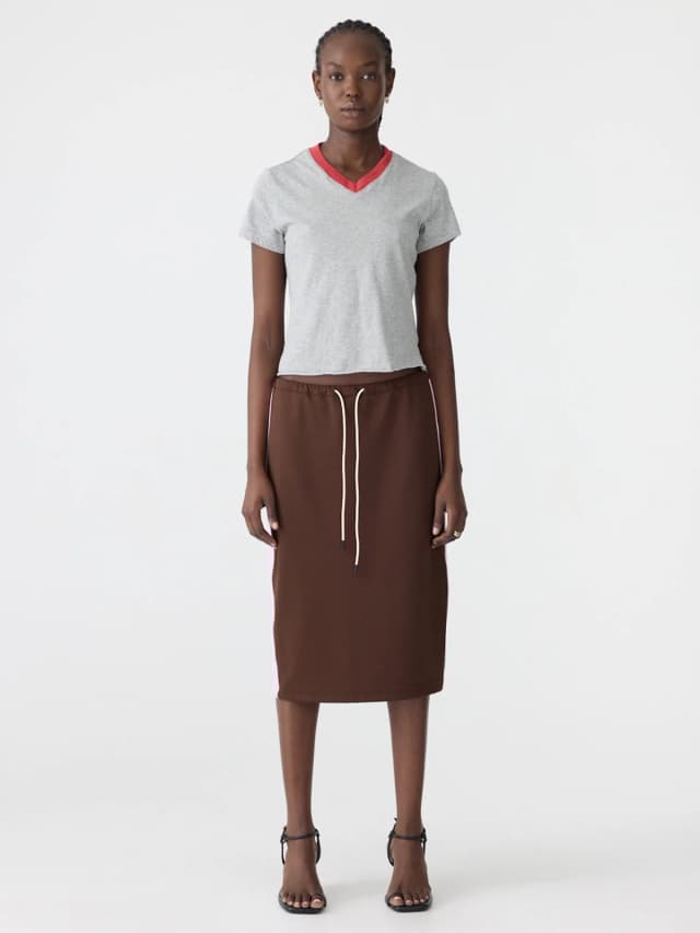Bassike Rib Panel Pique Skirt, image 1 of 1 from bassike