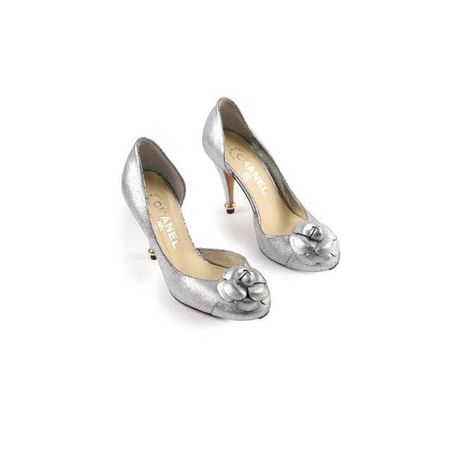 Chanel Camellia Pumps Silver Size 36 in Silver from The Purse Affair, photo 1 of 1