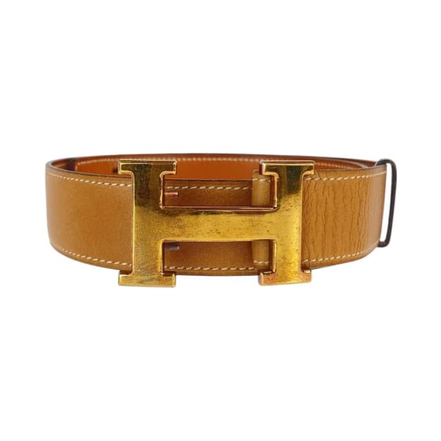 Hermès Vintage H Belt Constance Brown Camel Gold Leather in Brown Leather from The Reluxe, photo 1 of 1
