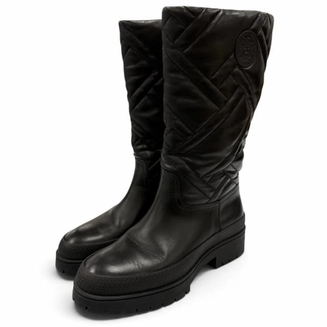 Hermès Ex-Libris Quilted Leather Long Boots Black in Black Leather from The Reluxe, photo 1 of 1