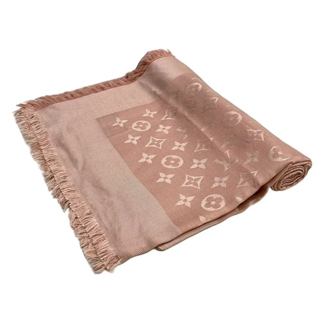 Louis Vuitton Shawl Monogram Rose Poudre Wool Silk Scarf in Pink Silk from The Reluxe, photo 1 of 1