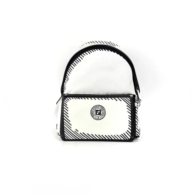 Fendi Leather Backpack in White Canvas from The Purse Affair, photo 1 of 1