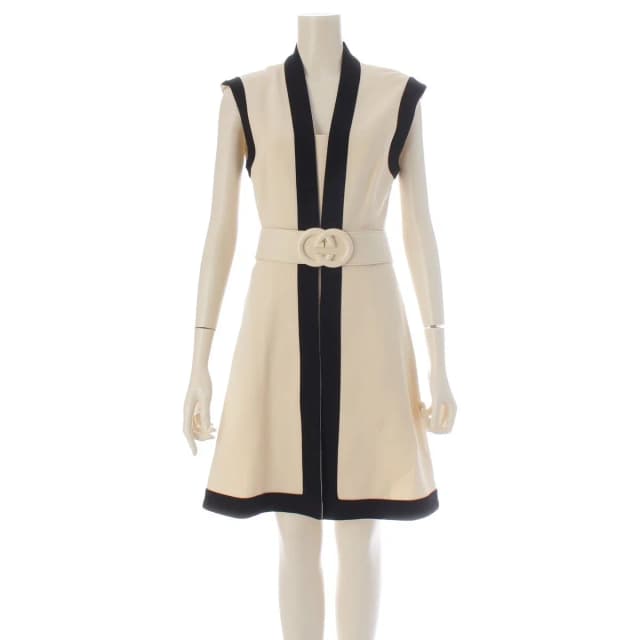 Gucci Jersey GG Belted Sleeveless Dress White Black in Black from The Reluxe, photo 1 of 1