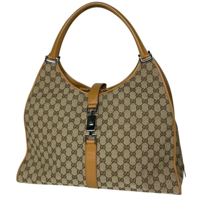 Gucci Shoulder Bag Jackie Line GG Pattern Canvas Beige Brown in Brown Canvas from The Reluxe, photo 1 of 1
