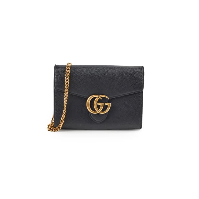 Gucci Marmont Black Leather Wallet On Chain WOC in Black Leather from The Purse Affair, photo 1 of 1