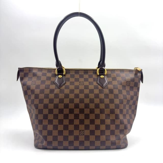 Louis Vuitton Saleya MM Damier Ebene Leather Brown Tote Bag Gold in Brown Leather from The Reluxe, photo 1 of 1