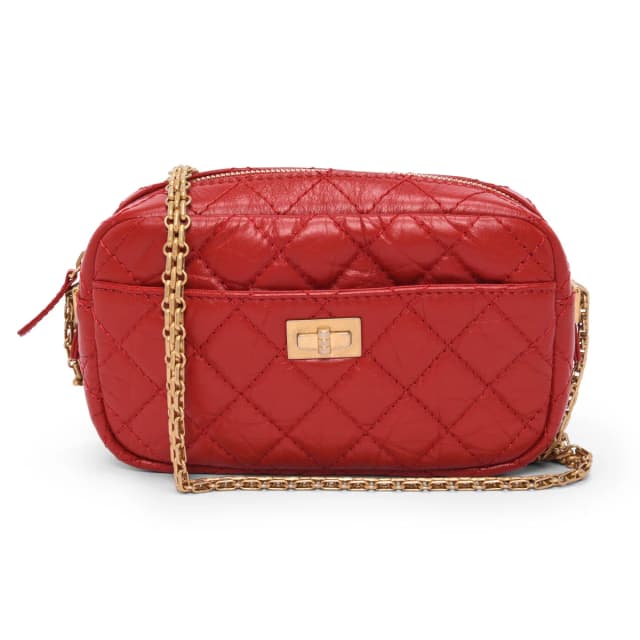 Chanel Aged Quilted Calfskin Mini Reissue Camera Case in Red Calfskin from Blue Spinach, photo 1 of 1