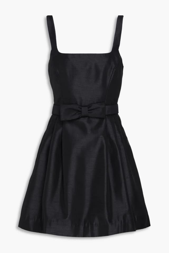 Nicholas Bow-Detailed Taffeta Mini Dress in Black, image 1 of 1 from THE OUTNET