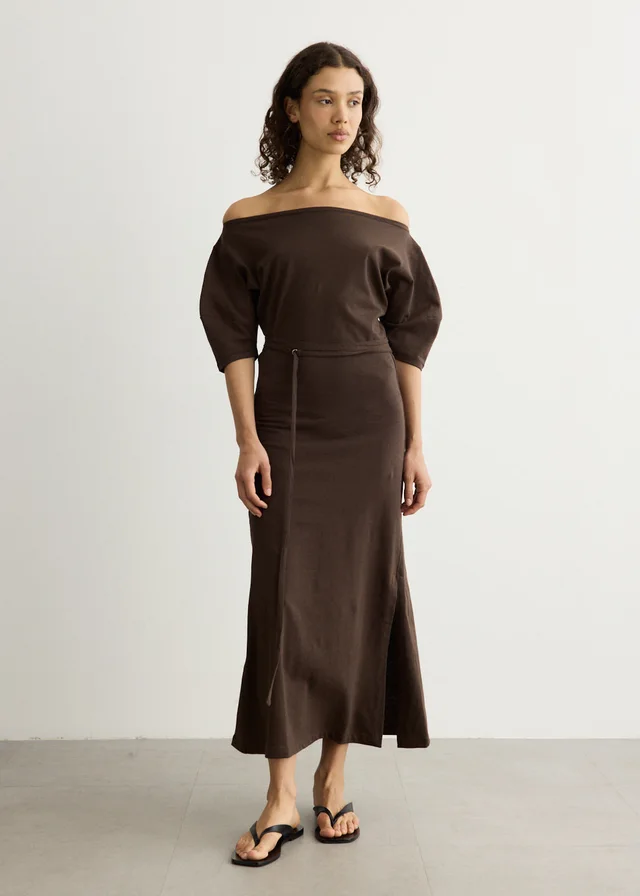 Lemaire Off Shoulder Dress in RISTRETTO, image 1 of 1 from Incu