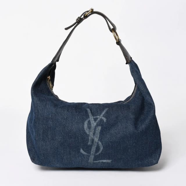 Saint Laurent Bag Cassandra Denim Blue Gold in Blue Denim from The Reluxe, photo 1 of 1
