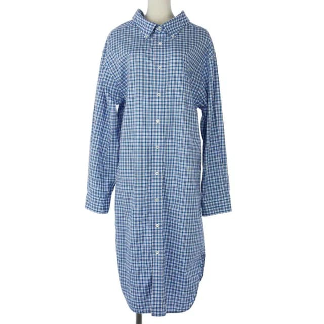 Balenciaga Check Cotton Shirt Dress Long Length Long Sleeve 34 Blue in Blue from The Reluxe, photo 1 of 1