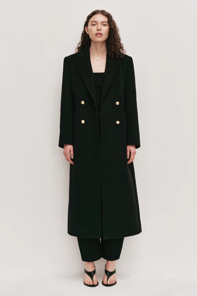 AJE Harper Wool Coat in BLACK, image 1 of 1 from Aje
