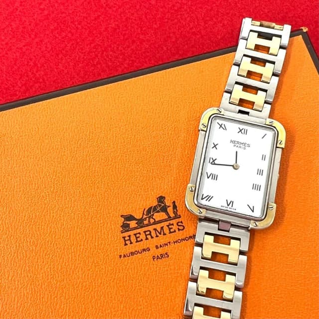 Hermès Croazur Stainless Steel Quartz Watch Wrist Silver Gold in Gold from The Reluxe, photo 1 of 1