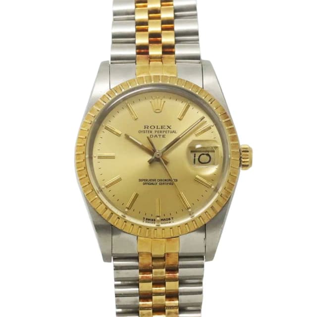 Rolex Oyster Perpetual Date Number Watch 18K Yellow Gold Automatic in Yellow from The Reluxe, photo 1 of 1