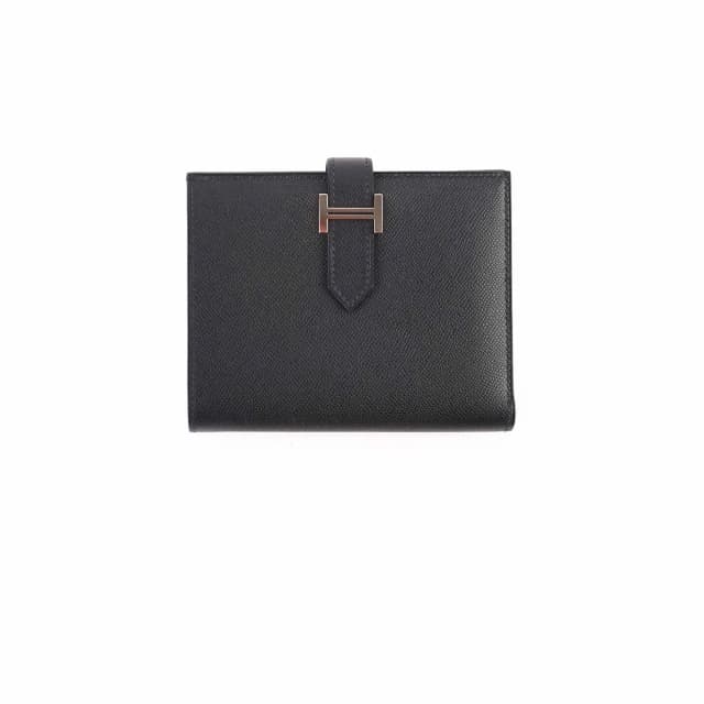 Hermès Bearn Compact Wallet Veau Madame Black - Stamp W in Black Calfskin from The Purse Affair, photo 1 of 1