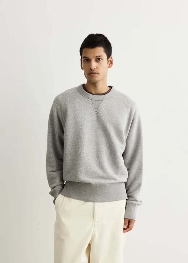 Norse Projects Thorsmork Relaxed Pile Loopback Sweatshirt in Grey Melange, image 1 of 1 from Incu