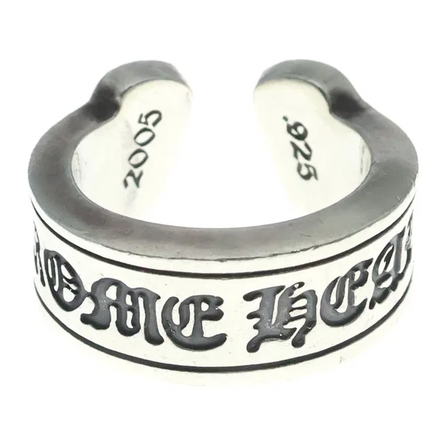 Chrome Hearts LG Scroll Label Large Ring Silver in Silver from The Reluxe, photo 1 of 1