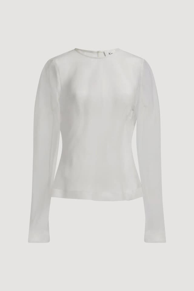 AJE Chancer Long Sleeve Top in IVORY, image 1 of 1 from Aje