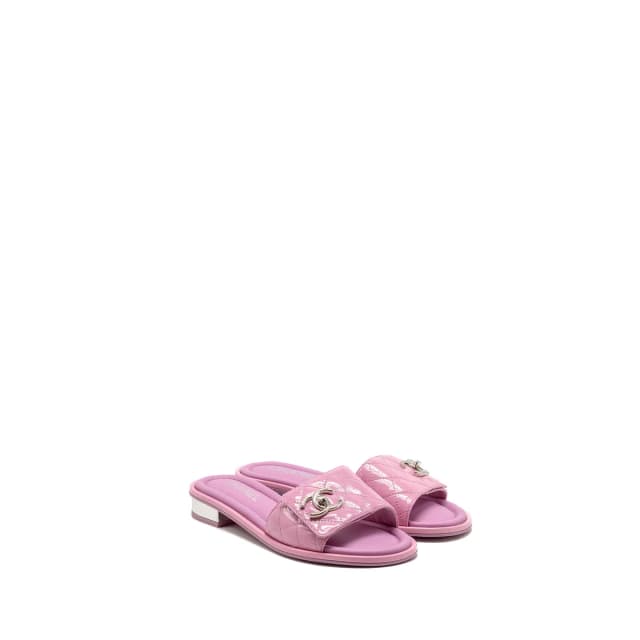 Chanel size 37 mules sandals patent leather pink in Pink Patent leather from EMIER, photo 1 of 1