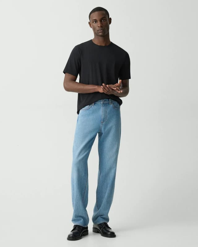 Theory Straight Jean in Denim in SUPER LIGHT WASH 100% Cotton, image 1 of 1 from Theory
