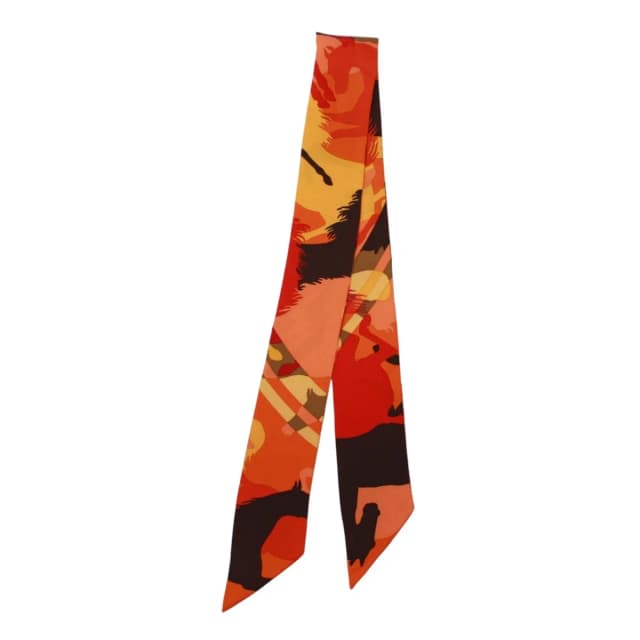Hermès Twilly Silk Orange Red Scarf in Red Silk from The Reluxe, photo 1 of 1
