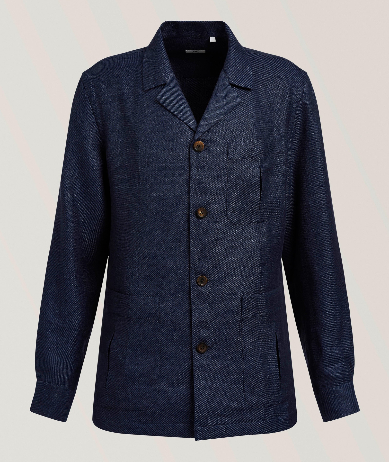 100 Hands Linen-Blend Shirt Jacket in Blue Linen & Linen Blends, image 1 of 1 from Harry Rosen