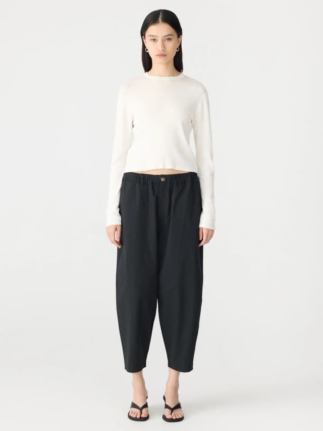 Bassike Crushed Cotton Summer Pant, image 1 of 1 from bassike