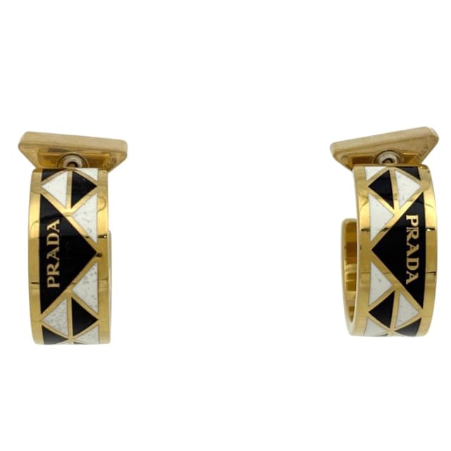 Prada Earrings Metal White Black in Black from The Reluxe, photo 1 of 1