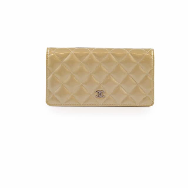 Chanel Long Wallet Yen Wallet Beige Patent in Beige Patent leather from The Purse Affair, photo 1 of 1