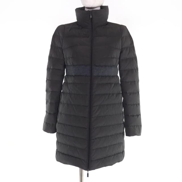 Moncler Sologne Zip UP Stand Collar Down Coat Dark Gray 0 in Grey from The Reluxe, photo 1 of 1
