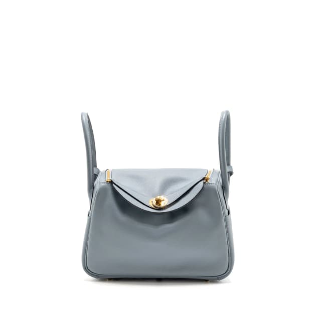 Hermès Lindy 26 Evercolor Bleu Lin GHW Stamp U in Blue Leather from EMIER, photo 1 of 1