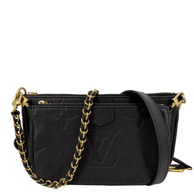 Louis Vuitton Multi Pochette Accessoires Monogram Empreinte Leather Crossbody Bag Black in Black Leather from Dallas Designer Handbags, photo 1 of 1
