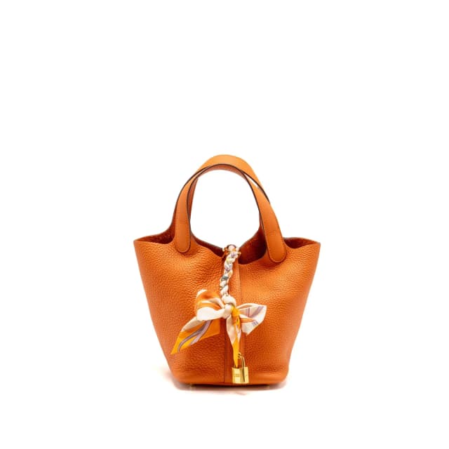 Hermès Picotin 18 lock bag clemence orange GHW stamp U in Orange Clemence leather from EMIER, photo 1 of 1