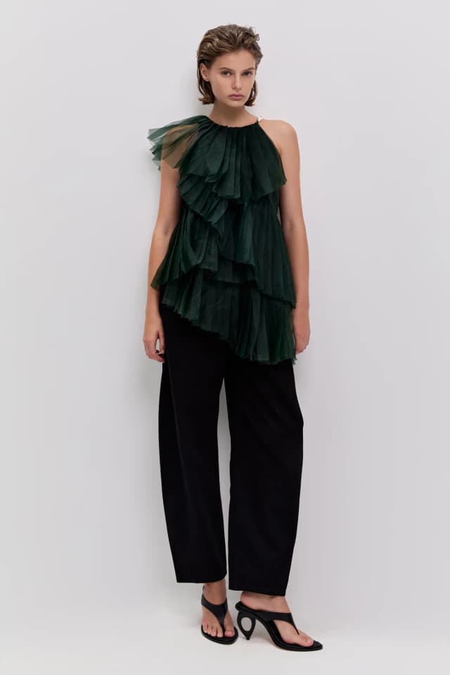 AJE Westlyn Top in HUNTER GREEN, image 1 of 1 from Aje